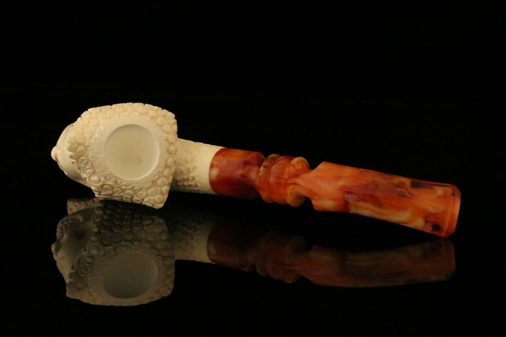 Grim Reaper Block Meerschaum Pipe with custom case M2012