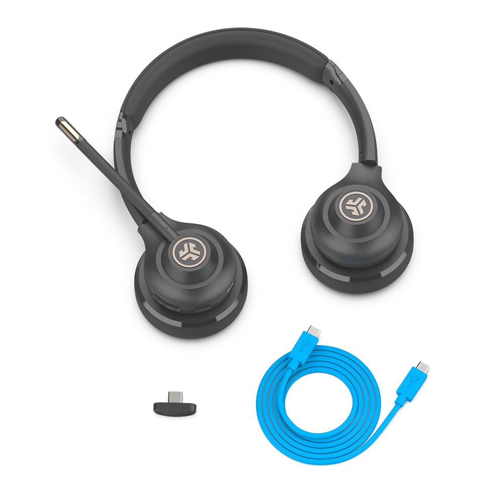JLab GO Work Wireless On-Ear Headset Gen 2, USB DONGLE Connection, Refurbished