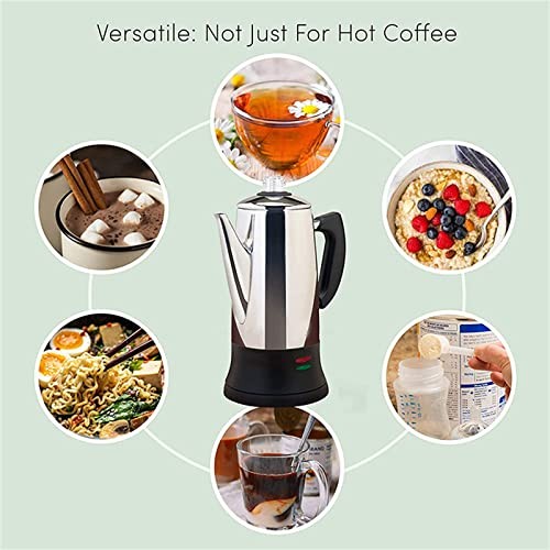 Percolator Coffee Pot Electric Maker with Cool Touch Handle, Clear Brew