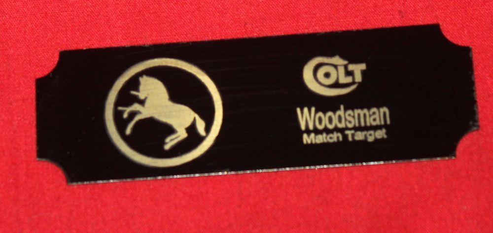 Colt Firearms Woodsman Match Target Display Case Plaque