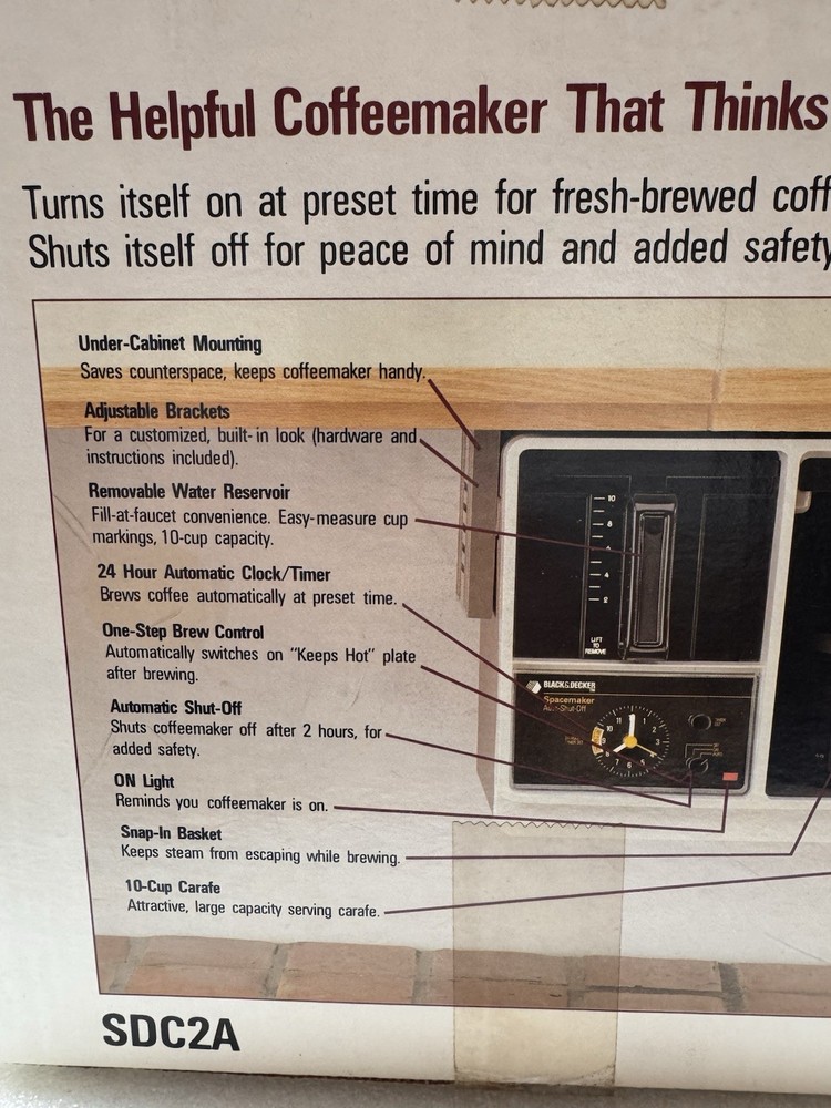 Black & Decker Spacemaker Under Cabinet Drip Coffee Maker SDC2A - Sealed