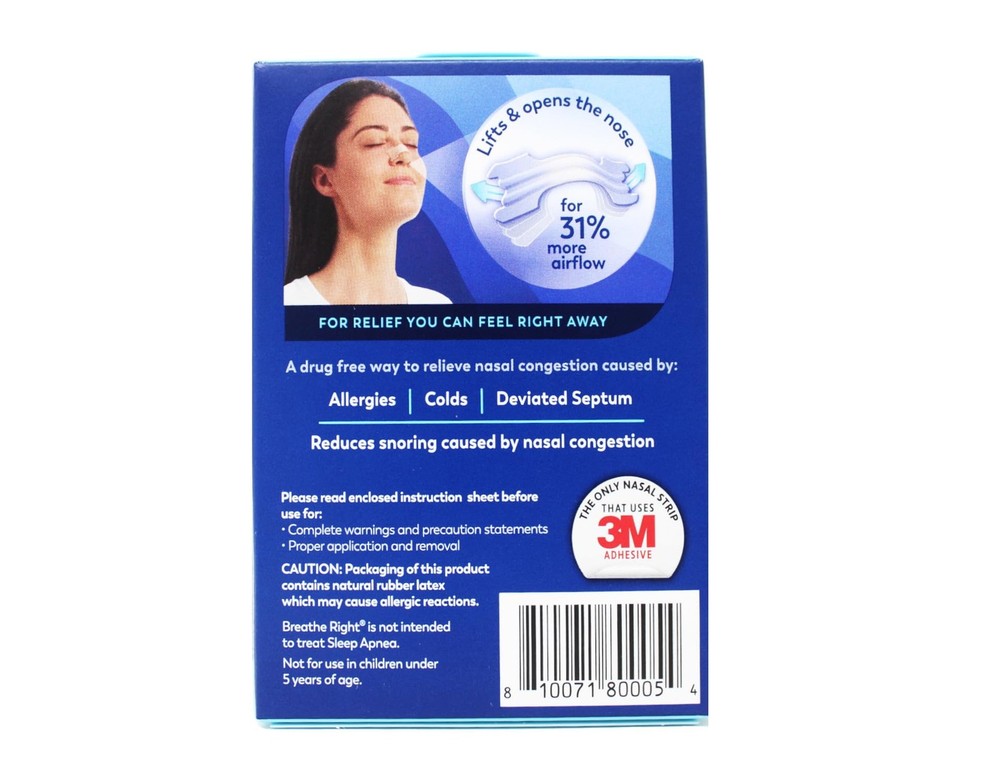 Nasal Strips for Sensitive Skin, Large, Clear, 30 Strips