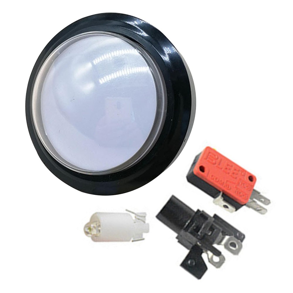 60mm White Arcade Round Push Button Illumilated 12V LED Light w/ Microswitch aa