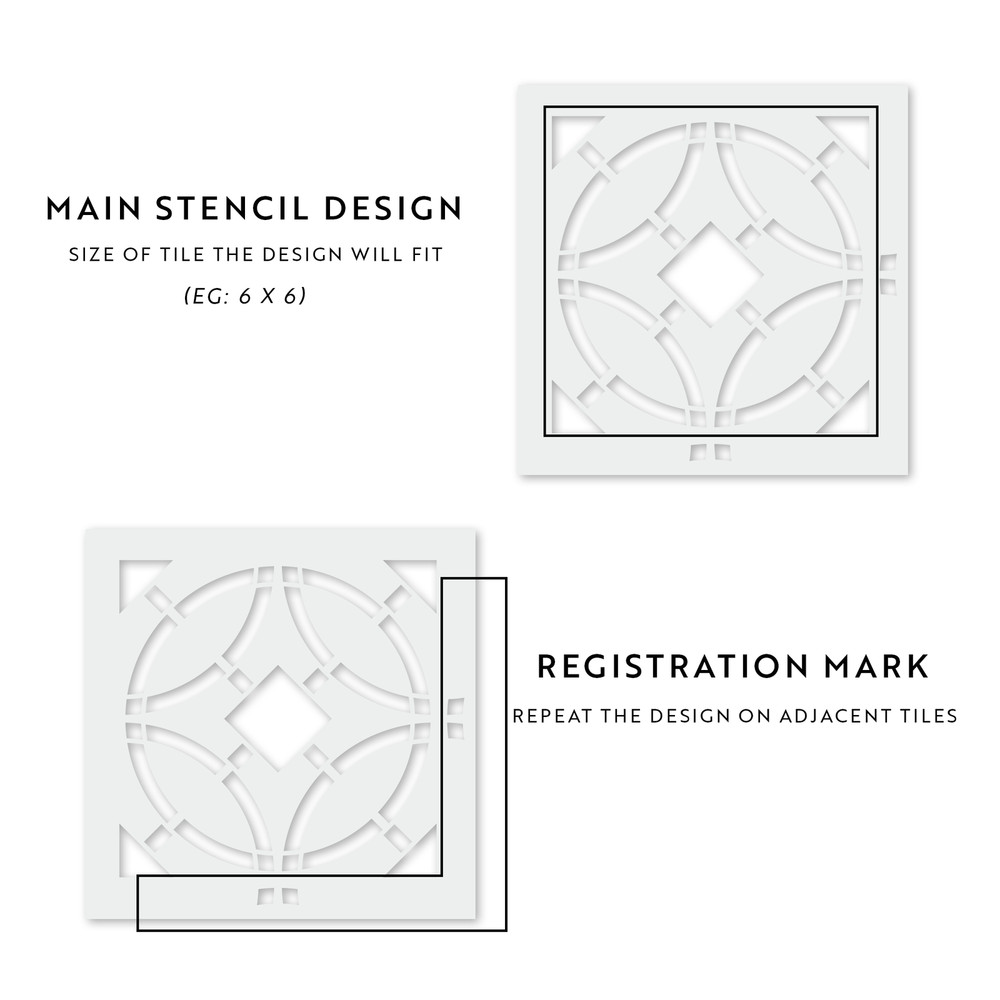 Una Tile Stencil - Durable & Reusable Mylar Stencils