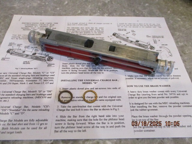 Universal Charge Bar, Mec, Texan, Model "C", Single Stage