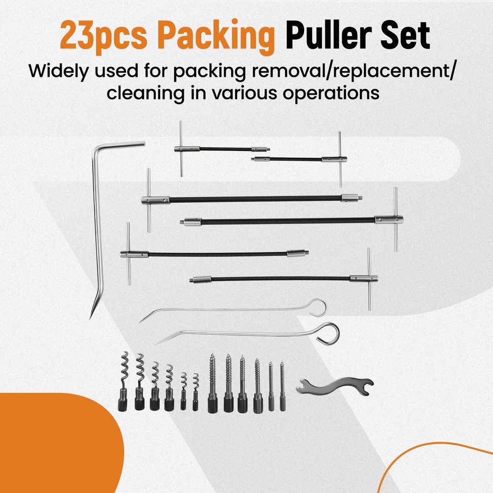 23pcs Packing Extractor Set, Flexible Shaft Corkscrew Pulling Hook Set