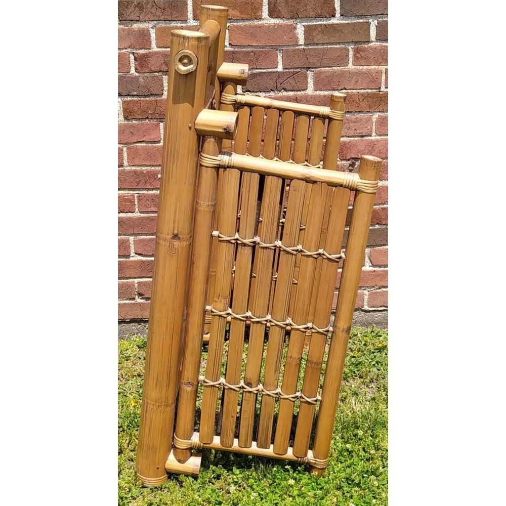 Solid Bamboo Wall or Vanity Mirror w/Folding Double Doors Tiki Island Unique