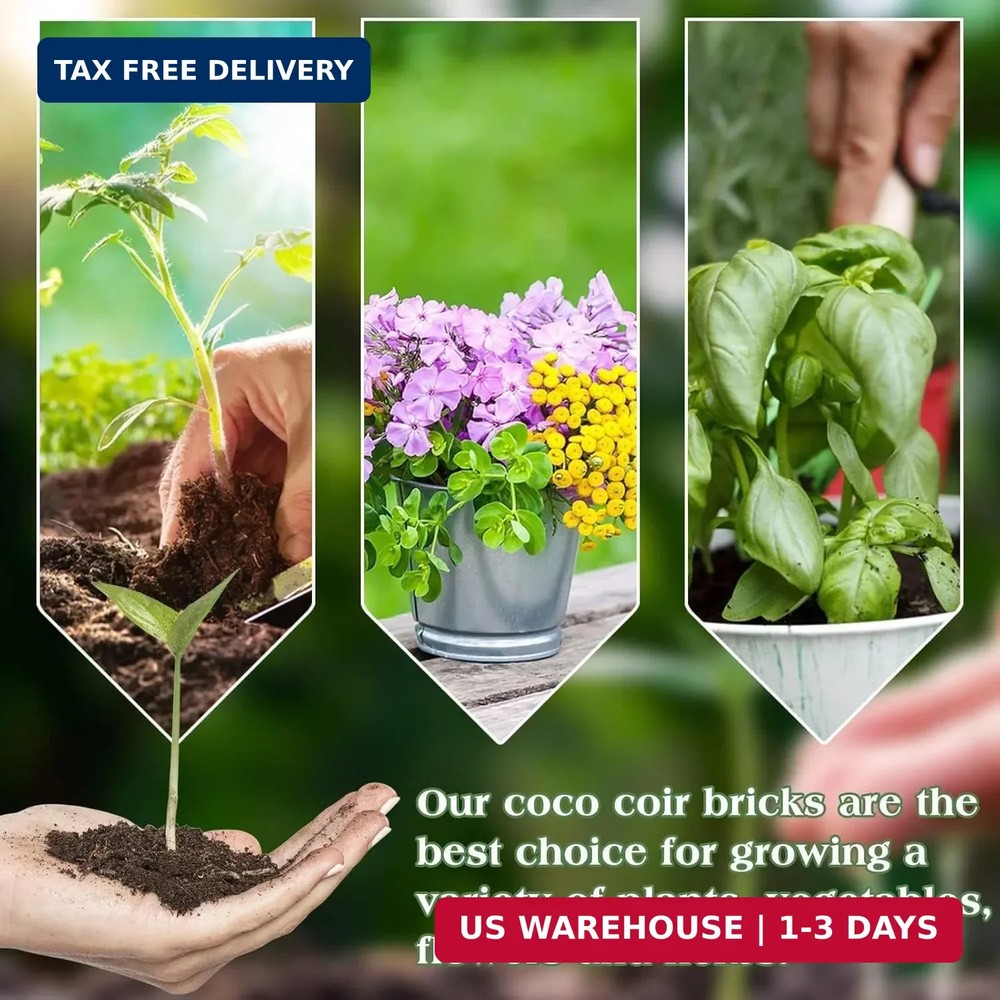 Halatool 1 Pcs Organic Coco Coir for Plants, Compressed Coco Coir Brick Coconut