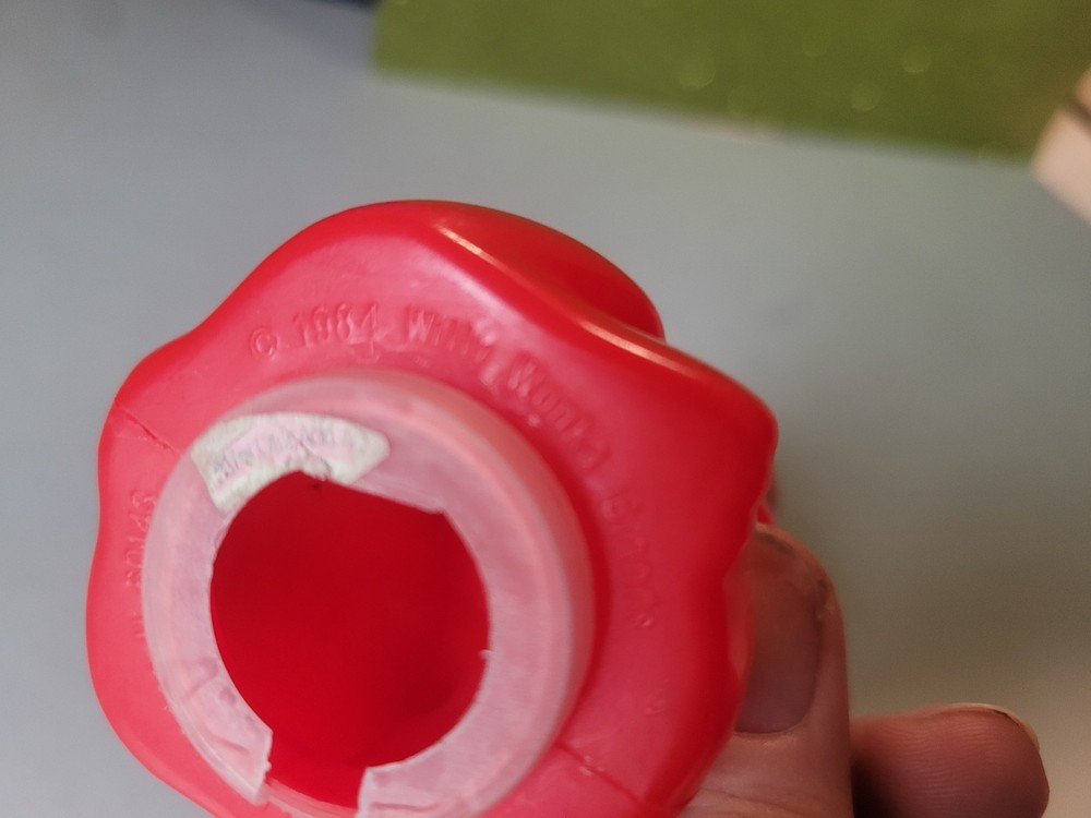 Vintage 1984 Red Nerds Plastic Container Willy Wonka Candy