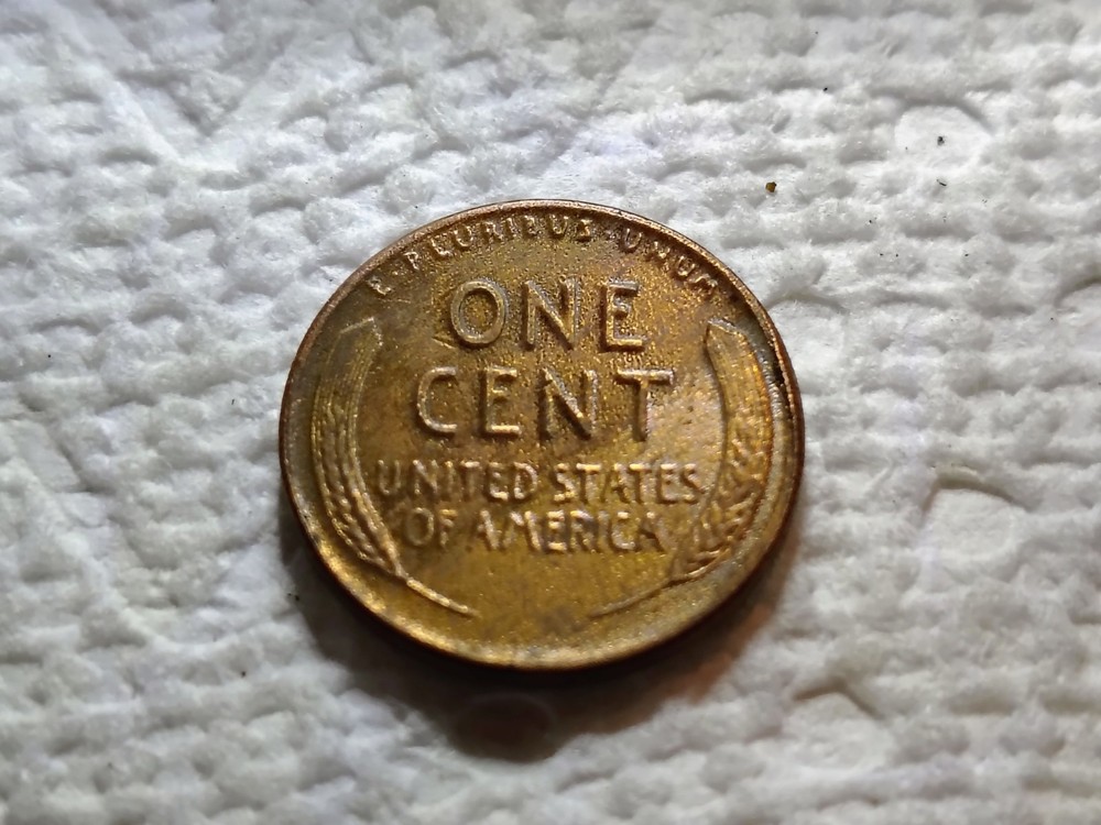 1948 D Wheat Sent Obverse And Reverse Debris Strike Error