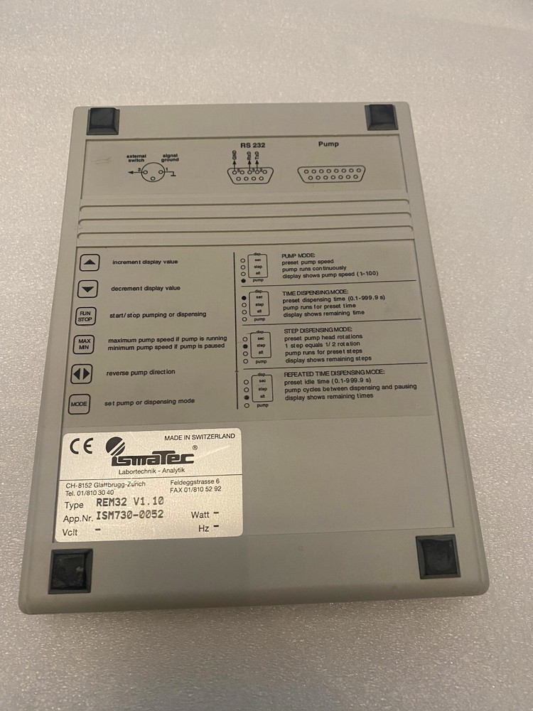 Ismatec REM 32 Microprocessor Pump Controller ISM730-0052 REM32 Pad Board Remote