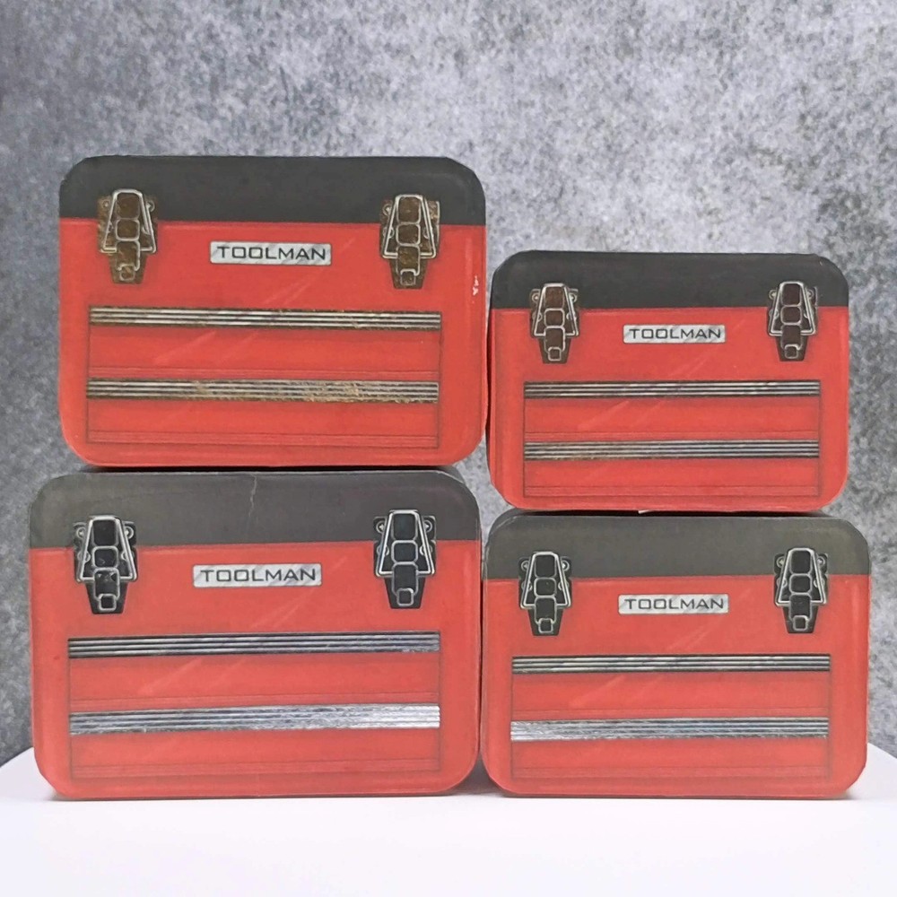 Toolbox Nested Boxes Set of 4 Decorative Toolman Faux Toolbox Design