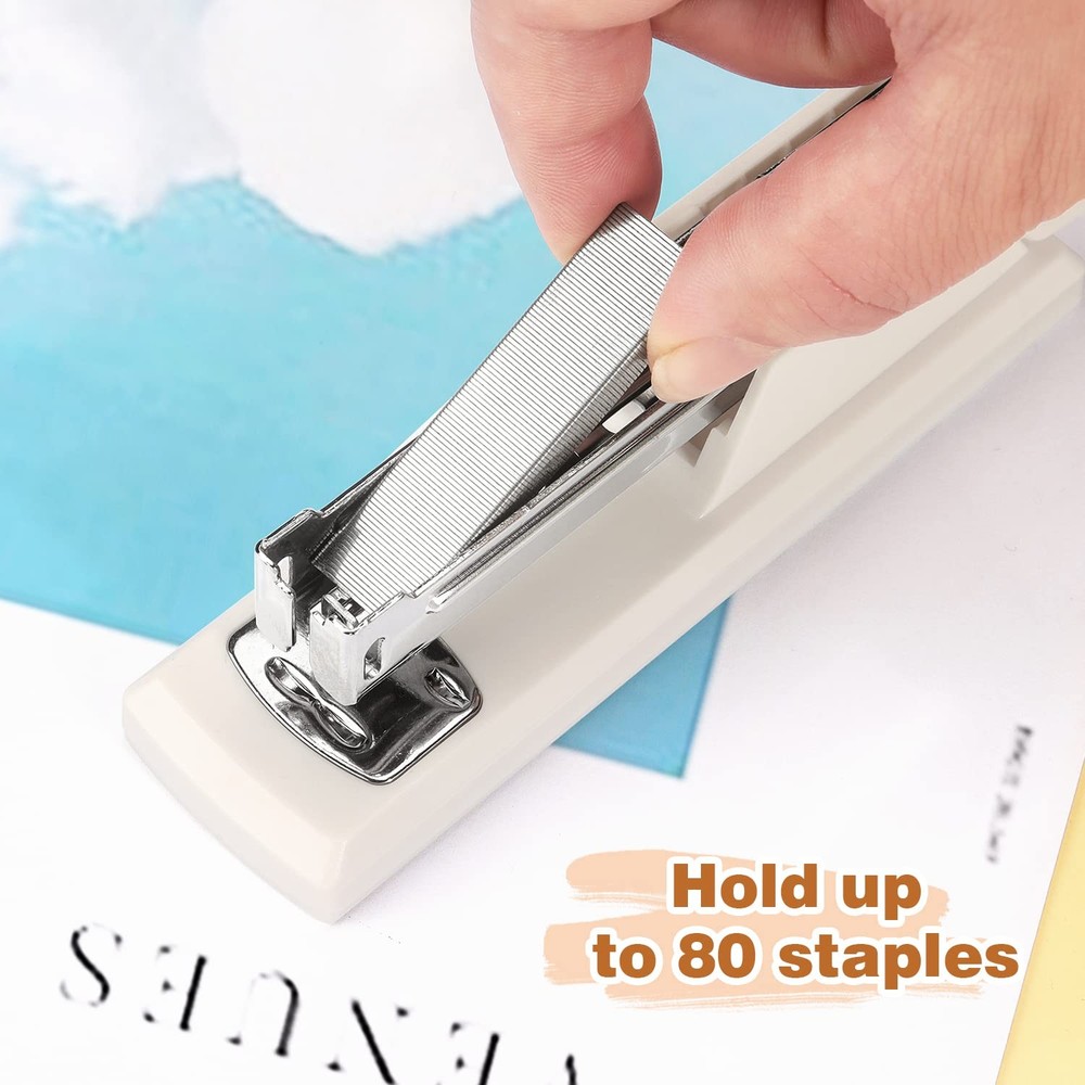Stapler, Office Stapler, Small Staplers for Desk, White