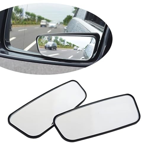 2 PCS Car Rearview Mirror Blind Spot Mirror, 3.7 x 1.4" Curved Rectangular