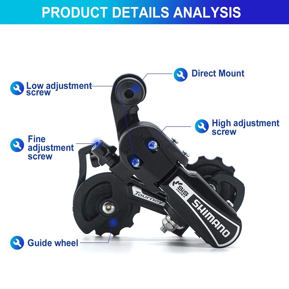 RD-TY21B 6/7 Speed Direct Mount Speed, Black-RD-TY21B-Direct
