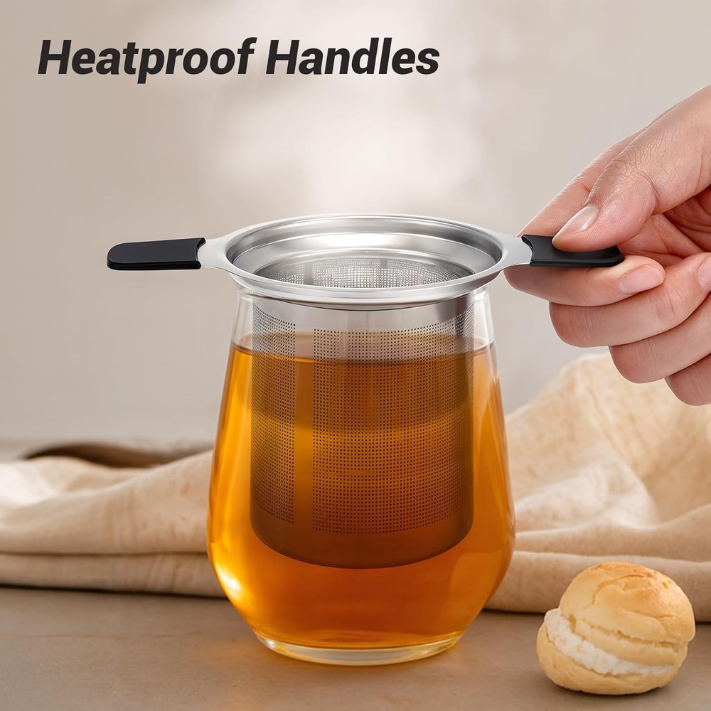 Stainless Steel Tea Infuser Strainer – Fine Mesh Loose Leaf Steeper