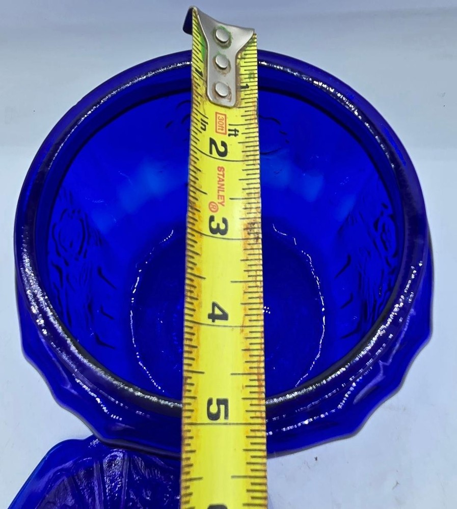 Vintage Anchor Hocking Mayfair Cobalt Blue Biscuit Cracker Cookie Jar