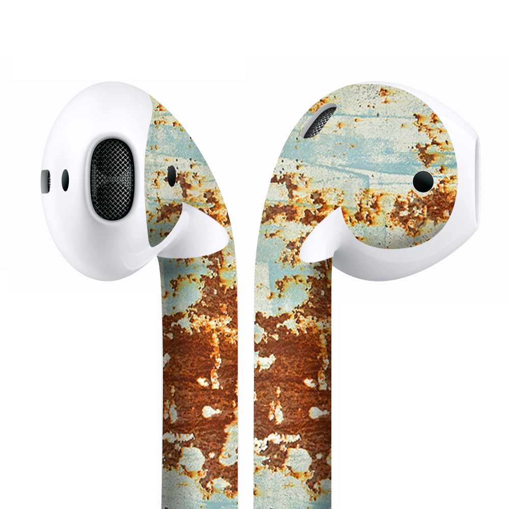 Skins Wraps compatible for Apple Airpods Rust Panel Metal panel