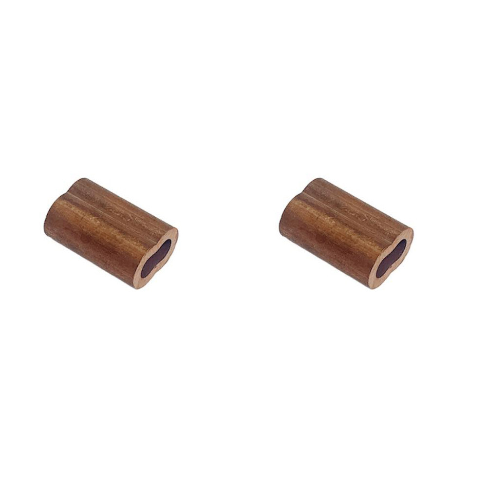 3/8" Copper Crimping Loop Sleeve Wire Rope Sleeves Double Barrel Ferrule 2 Pc