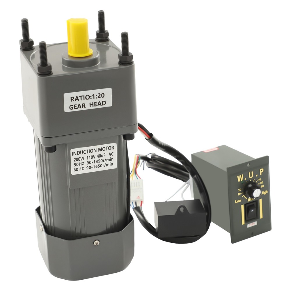 200W AC Gear Motor With Speed Controller Electric Variable Single-Phase 20K 110V