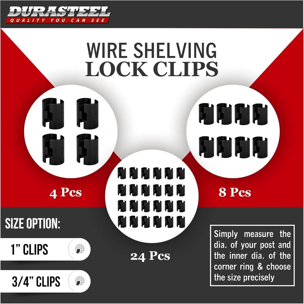 24 Pcs Wire Shelving Locks - Fits Various Brands