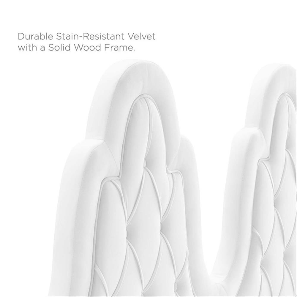 Modway Augustine Tufted Performance Velvet Twin Headboard in White