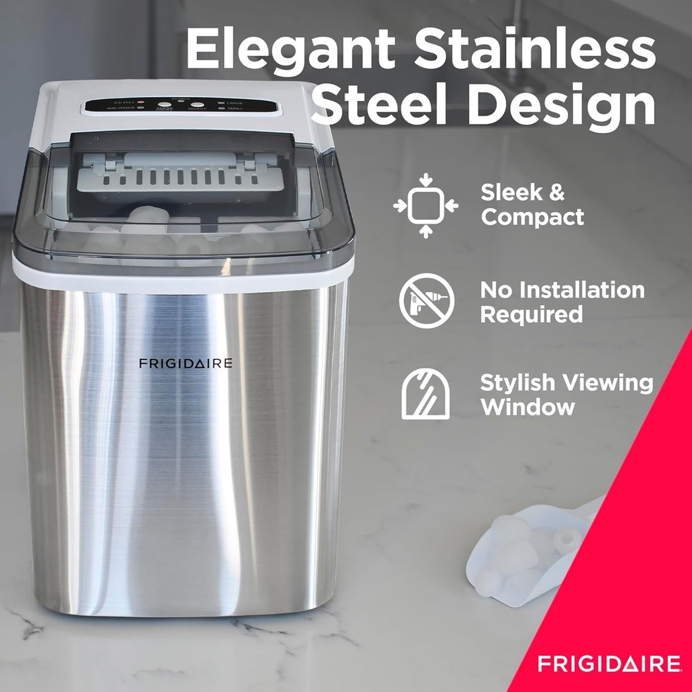 Portable Compact Maker, Ice Making Machine, Stainless,