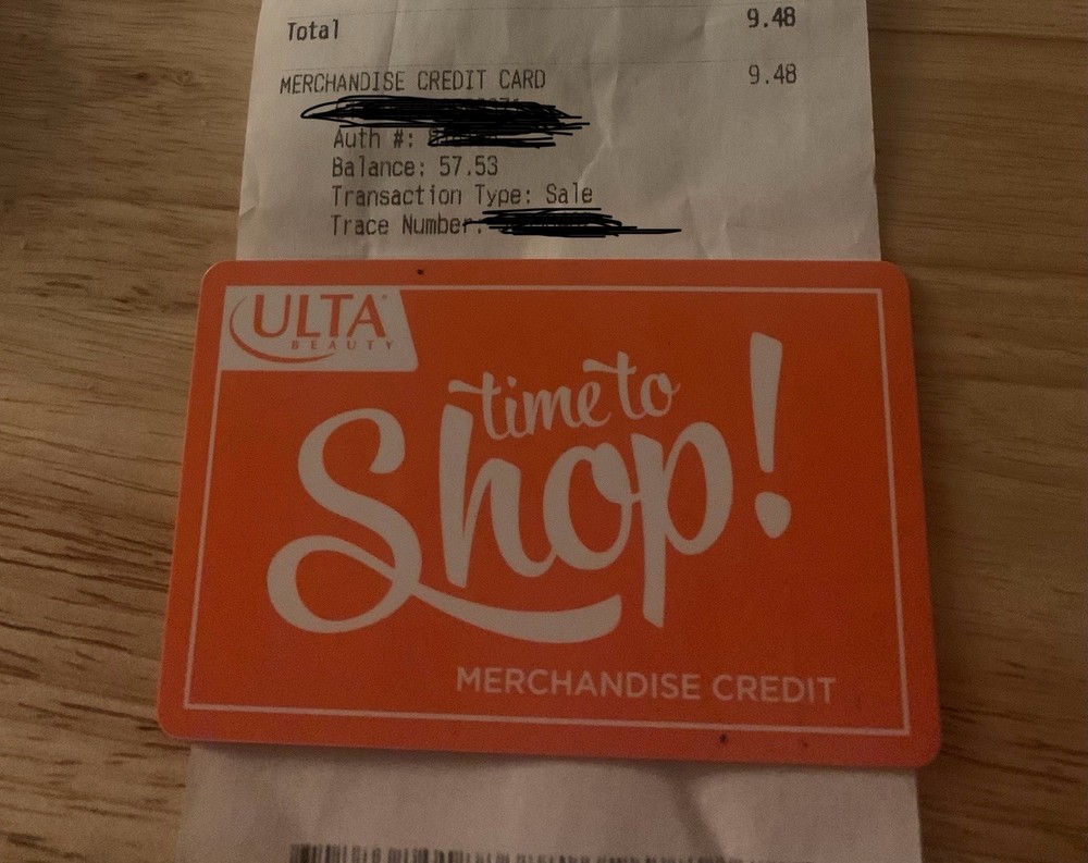 Ulta merchandise credit $57