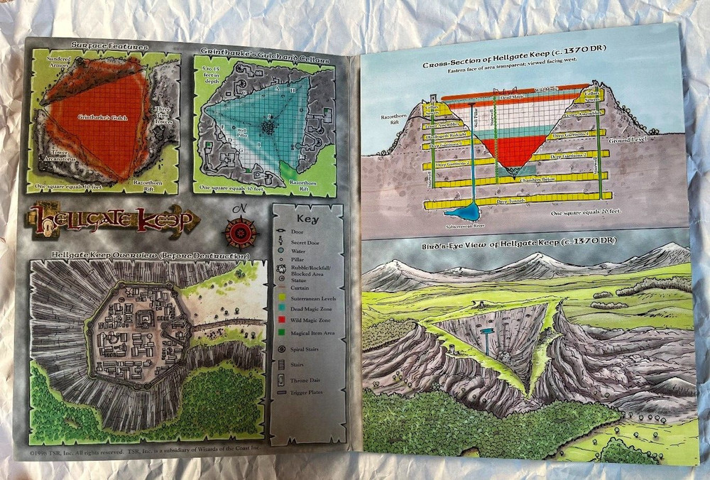 Hellgate Keep Dungeon Crawl Forgotten Realms Advanced Dungeons Dragons 1998 AD&D