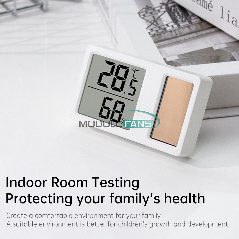 Solar power Temperature and Humidity Meter Mini Digital Thermometer Meter