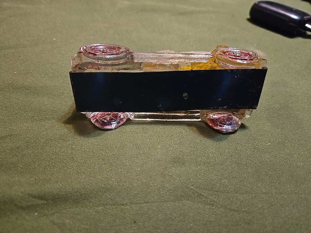 ANTIQUE c1920s CANDY CONTAINER CHICK IN SHELL DRIVING AUTO