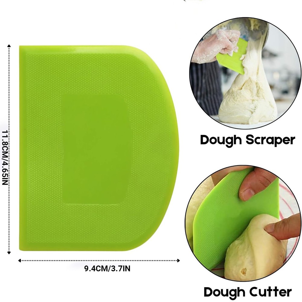 Bowl Spatula & Bench Scraper Flexible Plastic Multipurpose Kitchen Pastry Tool