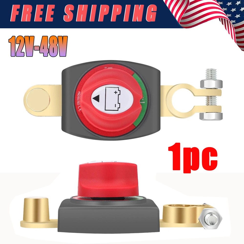 Top Post Battery Disconnect Switch 12-48V Marine Battery Cut-Off Switch Isolator
