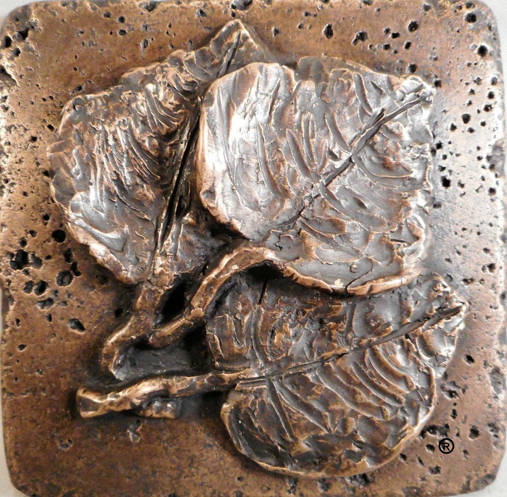 Bronze 4"x4" Leaf #3 Wall Tile