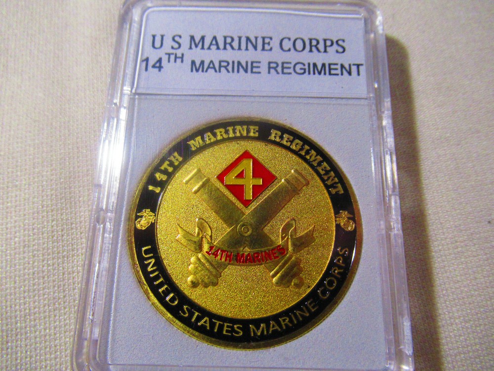 US MARINE CORPS - 14th MARINE REGIMENT Challenge Coin