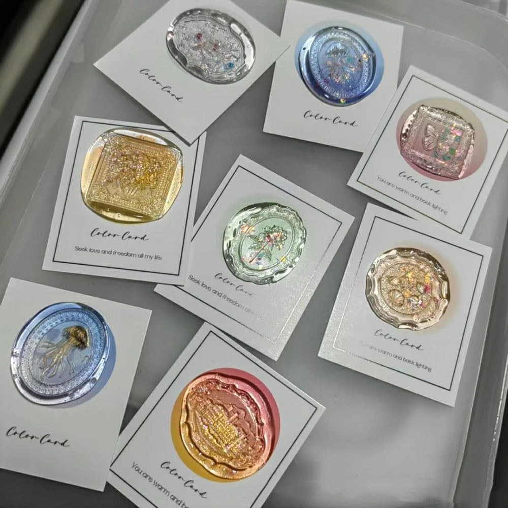 7-Piece Vintage Wax Seal Stamp Set - Beautiful Patterns for Creative Gifting