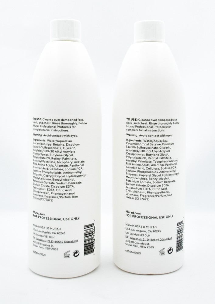 Murad Essential-C Cleanser Professional Size 16.9 oz/500mL AUTH / NEW * 2 PACK