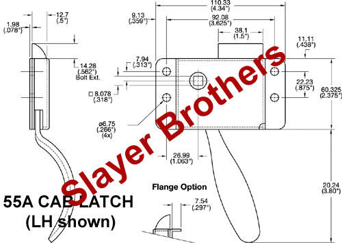 Tractor Cab, Dozer Cab Inside Door Latch - # 55A LH