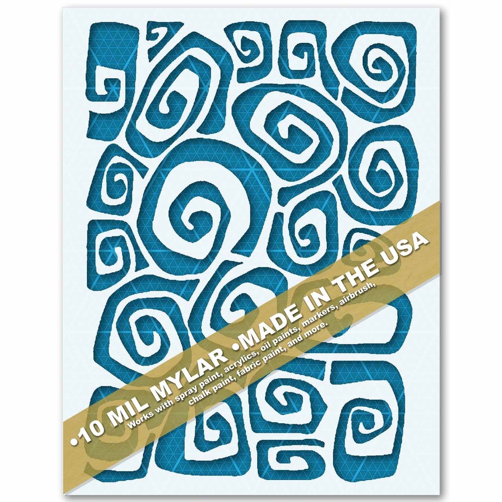 Abstract Swirl Stencil - Modern Pattern 10 Mil Mylar Template