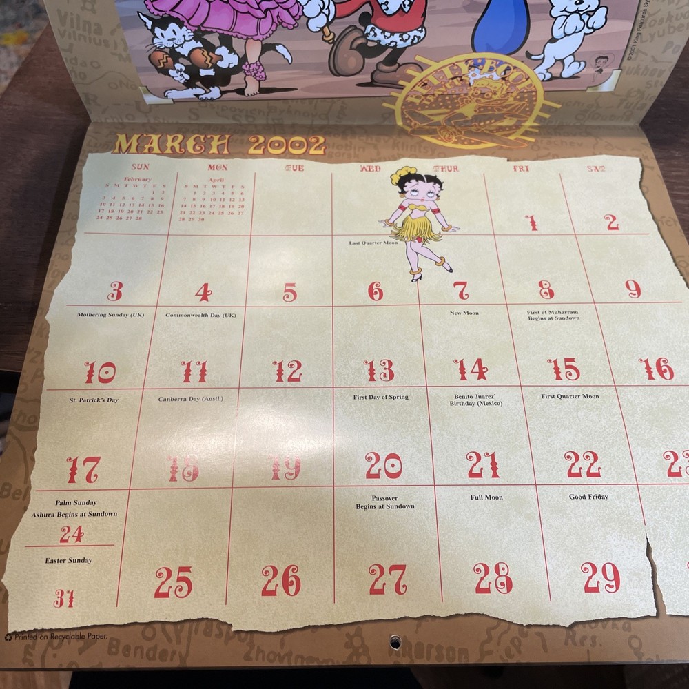 Betty Boop 2002 Calendar