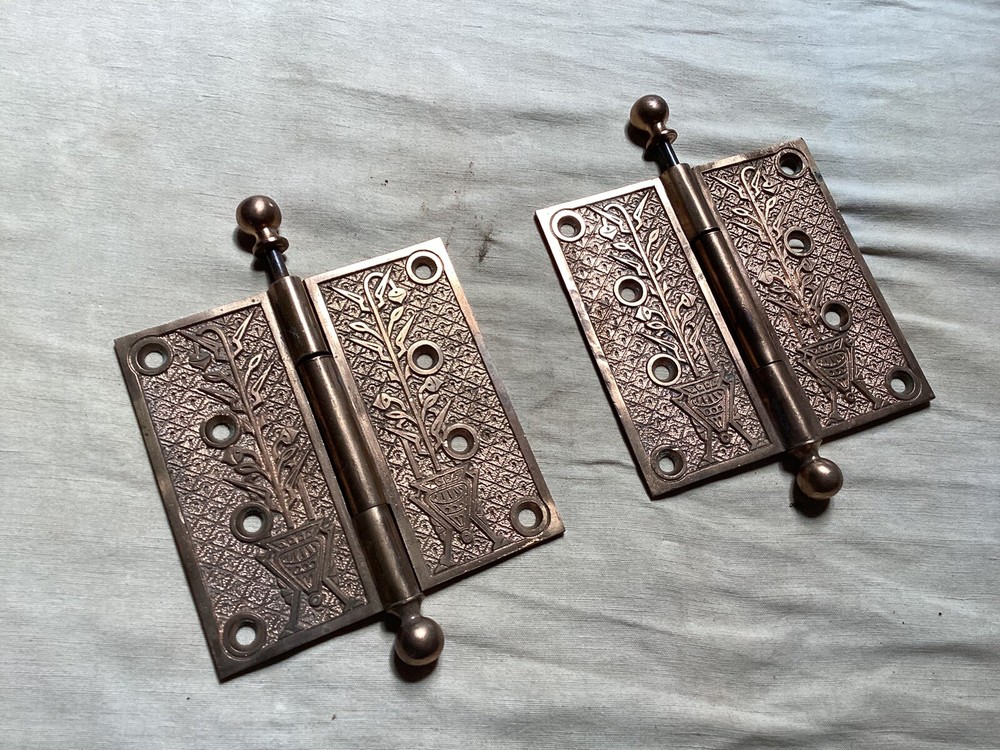 Eastlake Hinges, Solid Brass. 5” X 5”