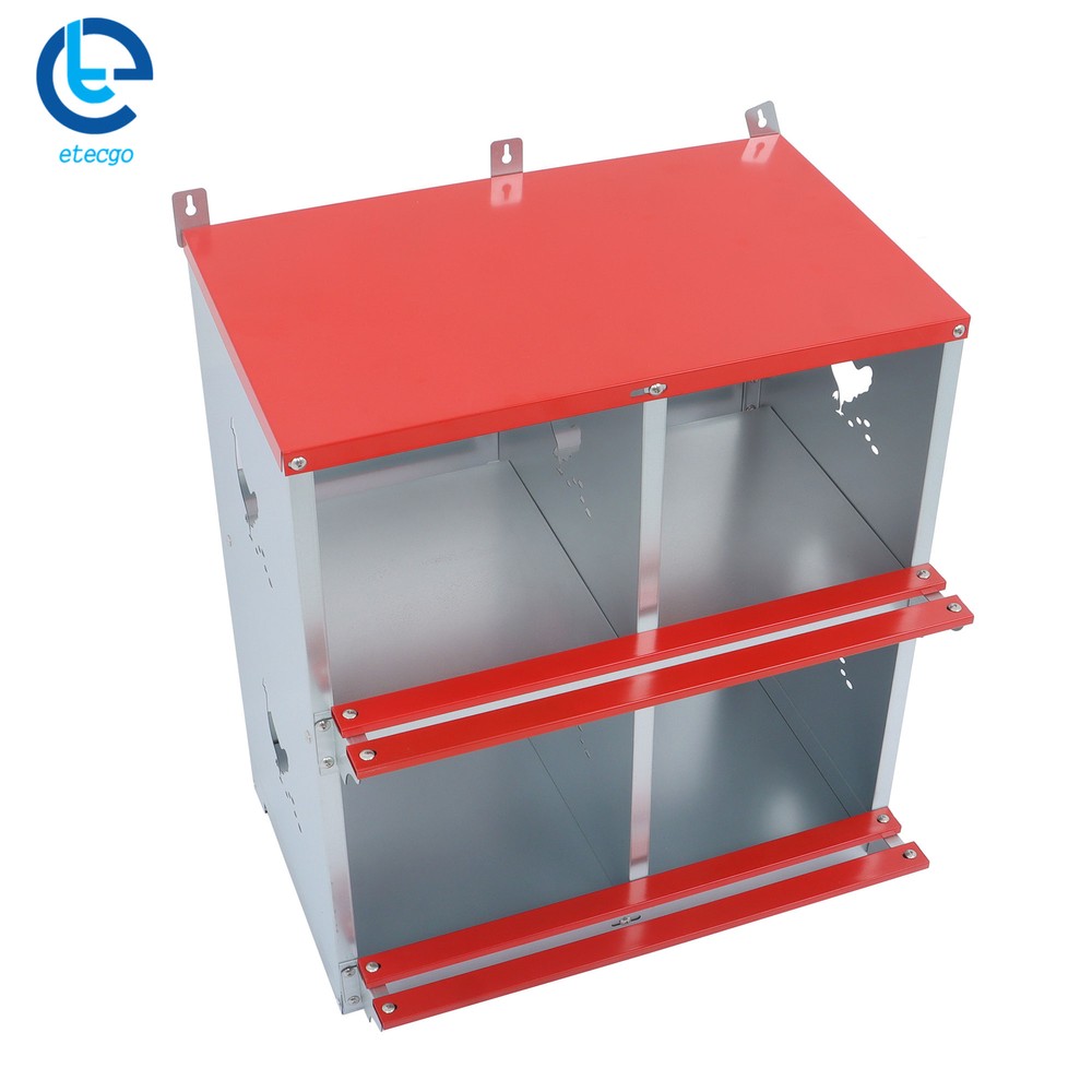 Chicken Nesting Boxes 4 Hole Metal Chicken Egg Laying Box Rollout Egg Collection