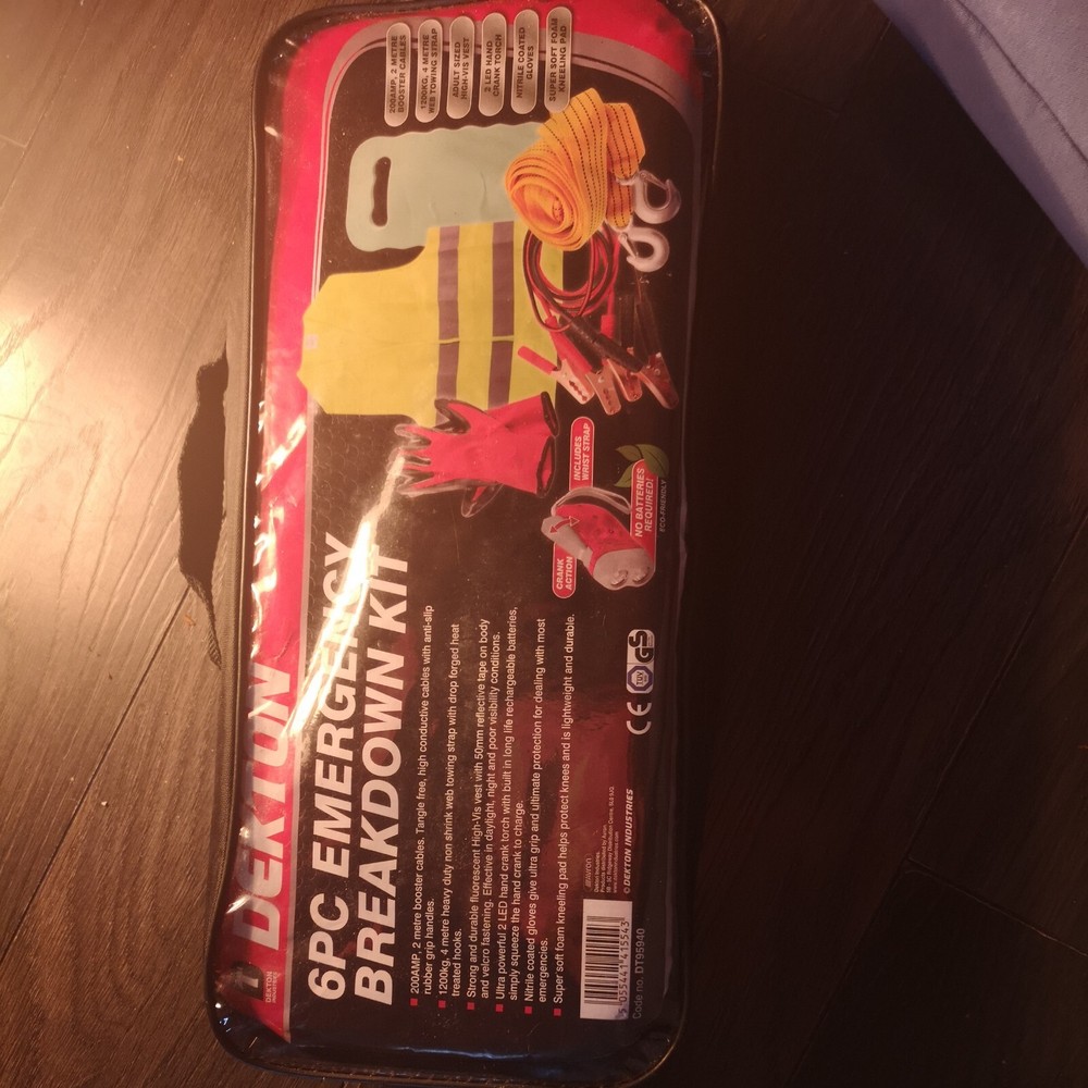 DEKTON 6PC EMERGENCY CAR BREAK DOWN KIT