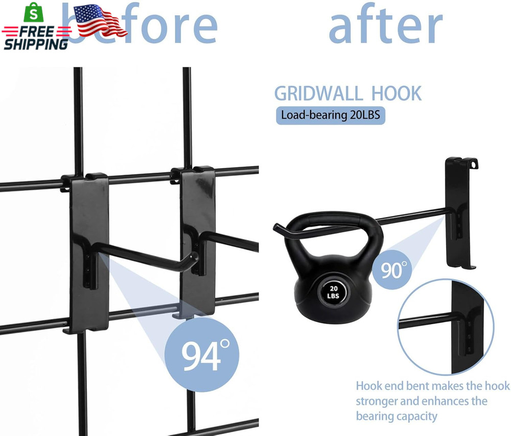 Gridwall Hooks 6 Inch,50Pc Display Hooks for Grid Wall Heavy Duty Gridwall Hook