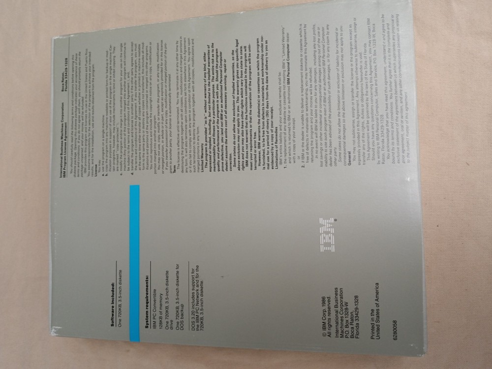IBM Disk Operating System 3.20 3.5" looks unused!