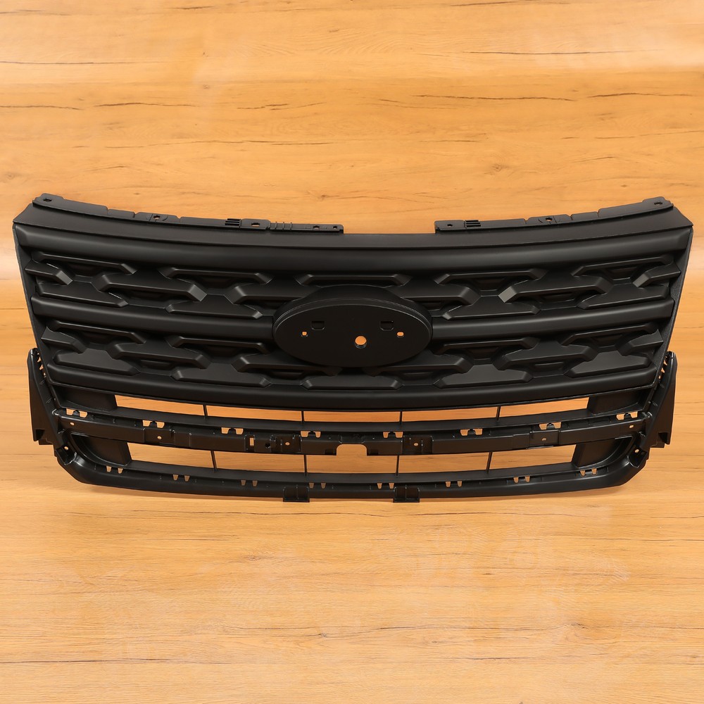 For Ford Explorer 2018-2019 Black Front Bumper Upper Grille Black ABS Painted