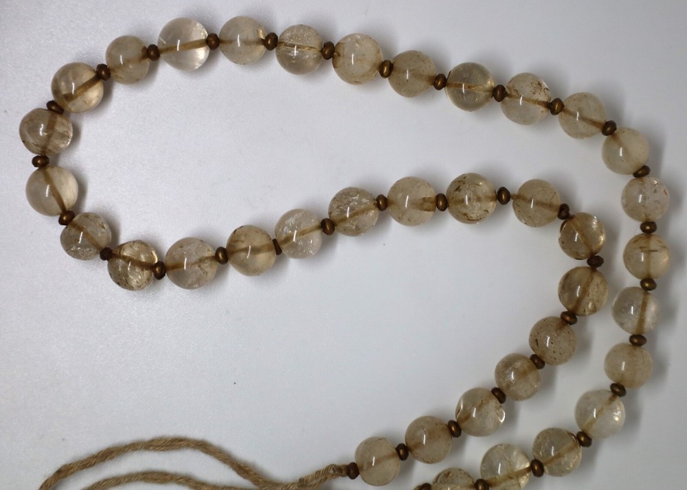 ancient old crystal beads necklace strand