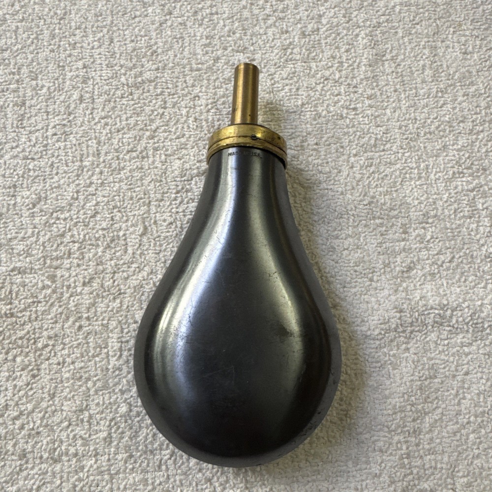 Muzzleloading Brass Black Powder Flask Artillery And Flags Embossed Vintage