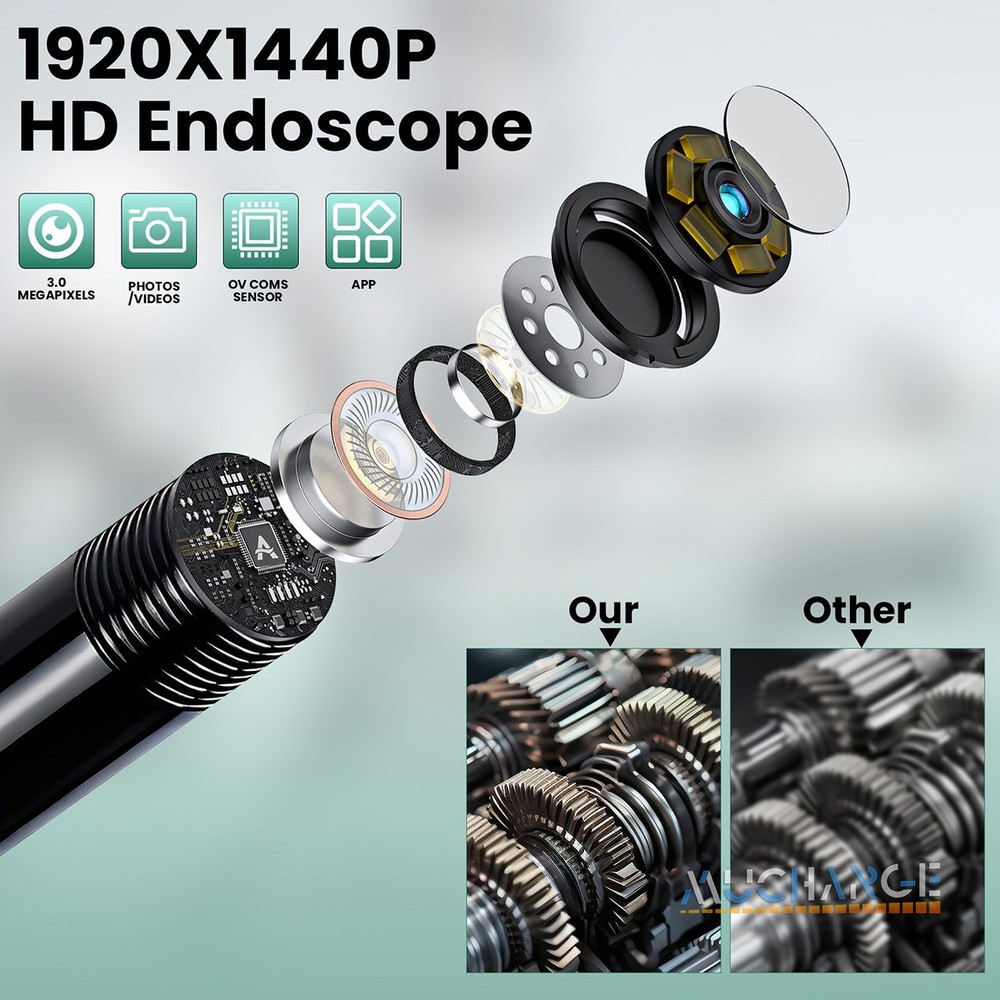 16.4FT Endoscope Camera with Light HD Borescope Camera 6 LED For Andraid Device