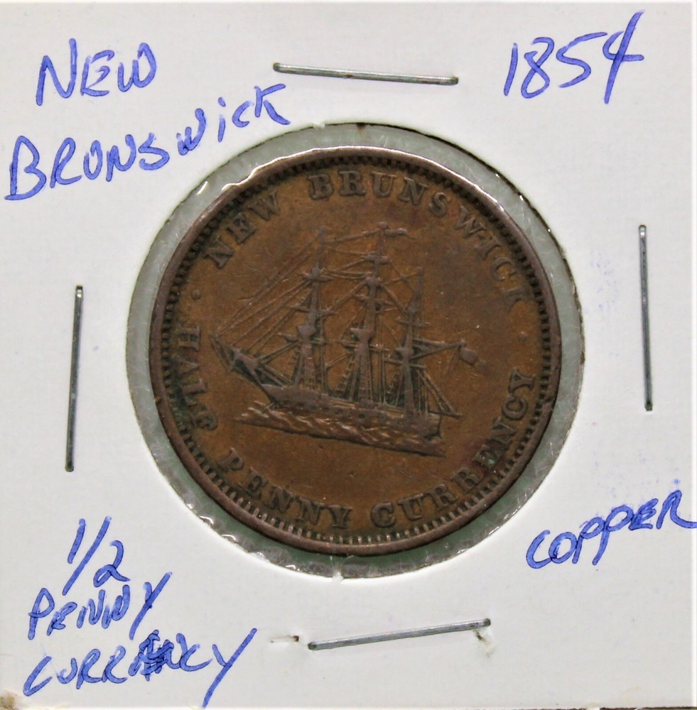 1854 New Brunswick half cent